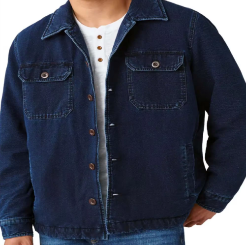 New Style Mens Large Size Denim Jacket Casual Style Personality Fashion Denim Shirt Male Solid Blue Color