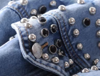 custom rivets plus size vintage womens blue denim ripped jeans crop jackets