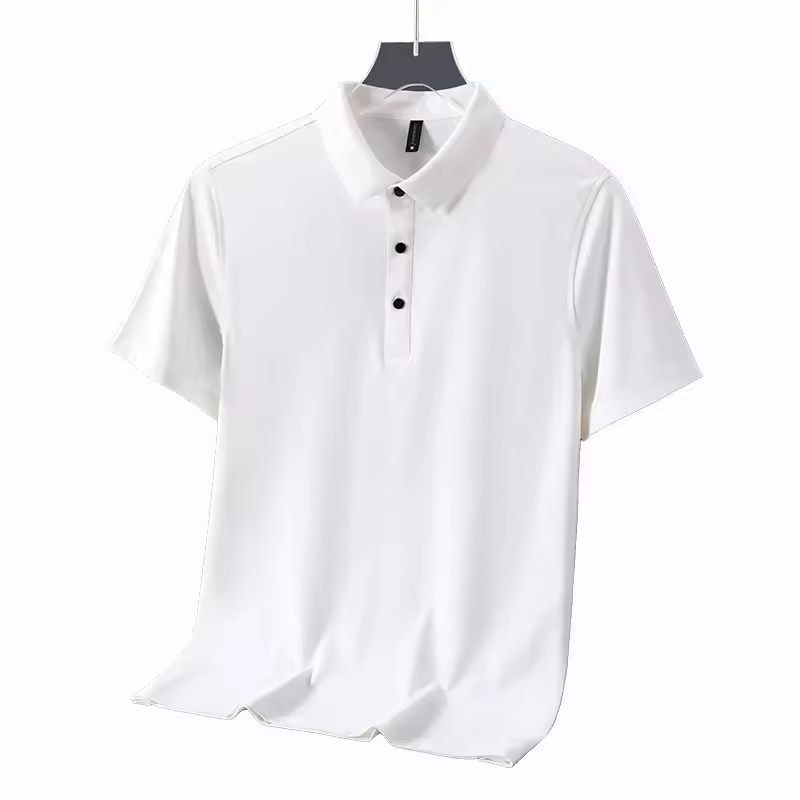 Polyester Cotton Fast Drying Polo Shirt Three Buttons Adjustable Collar Solid Colors Boxy Polo Shirts