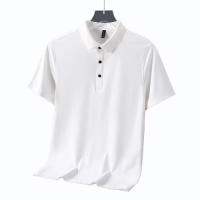 Polyester Cotton Fast Drying Polo Shirt Three Buttons Adjustable Collar Solid Colors Boxy Polo Shirts