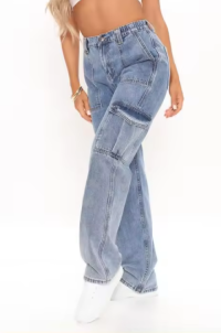 Casual Washed Straight Trousers Baggy Jeans Ladies Street Black Denim Women Jeans Cargo Pants Boyfriend Jeans For Women